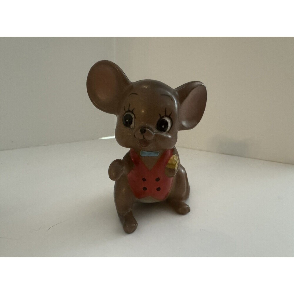 Vintage Josef Originals Mouse Lot of 5 Figurines Ceramic Phone Bride Vest Bonnet - Picture 5 of 11